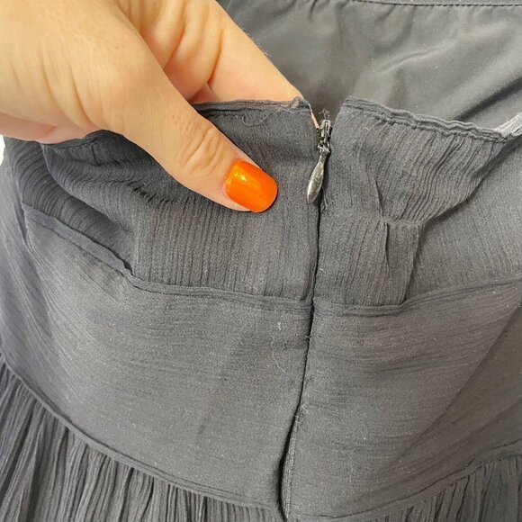 J.CREW Womens Emily Silk Strapless Chiffon Cocktail Dress Black 8 Formal Lined - Picture 3 of 6